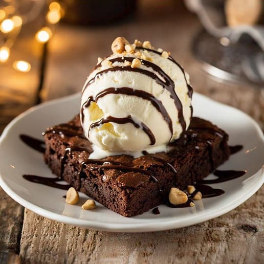 Brownie with ice cream